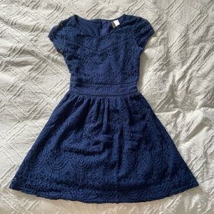 Navy blue short sleeve dress